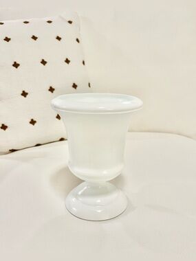 Vintage Milk Glass Urn Pedestal Vase